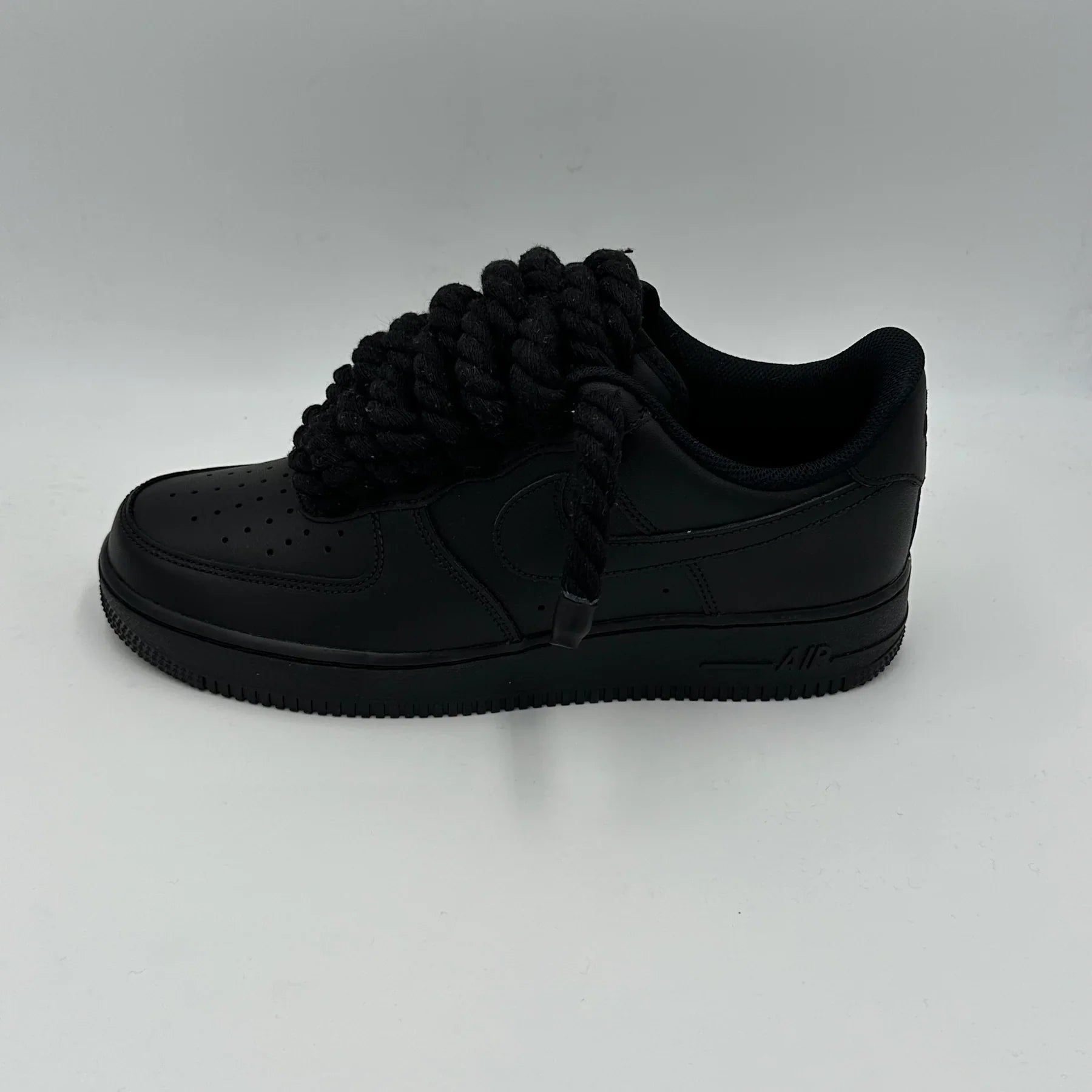 NIKE AIR FORCE 1 BLACK "CUSTOM ROPE LACE BLACK"