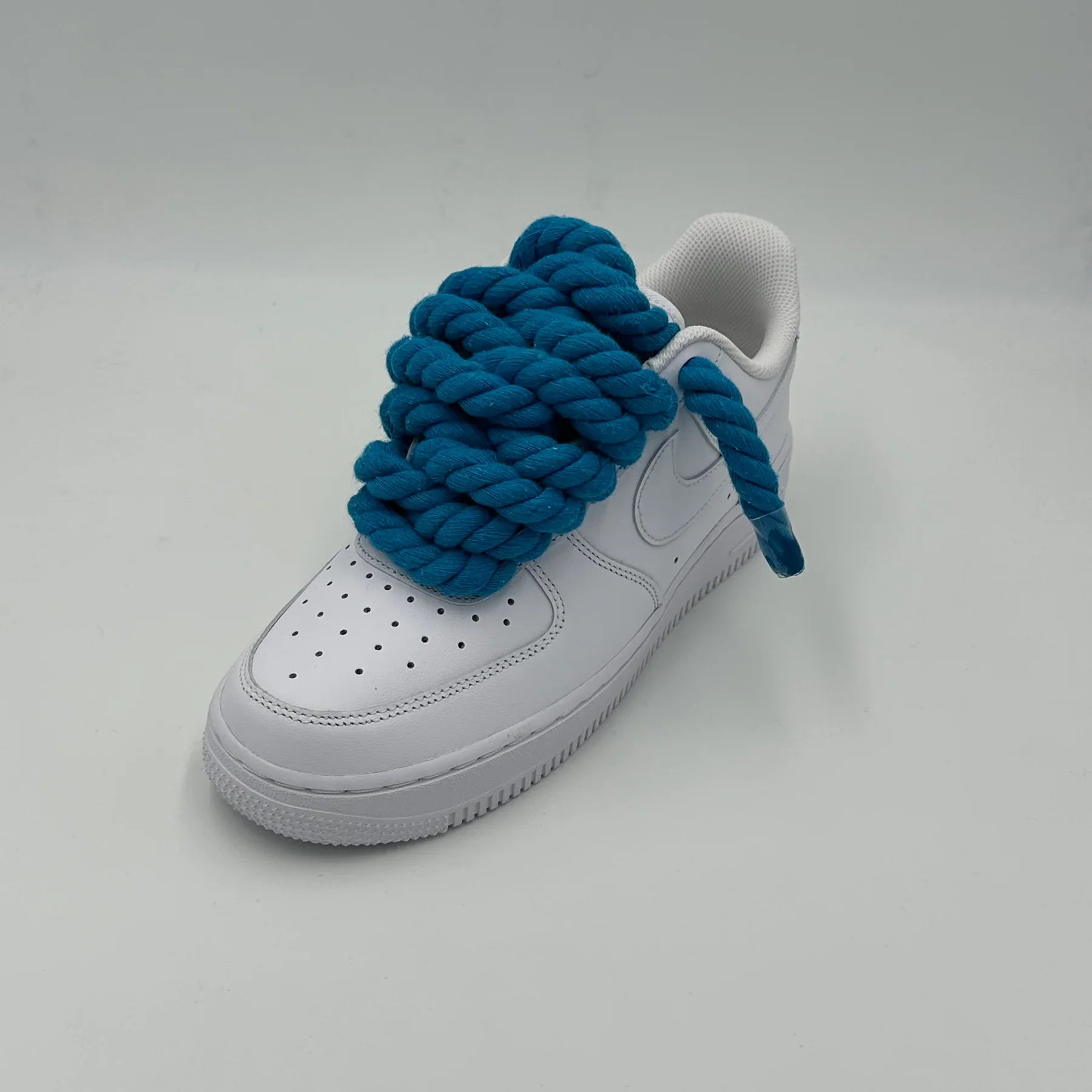 NIKE AIR FORCE 1 WHITE "CUSTOM ROPE LACE COBALT"