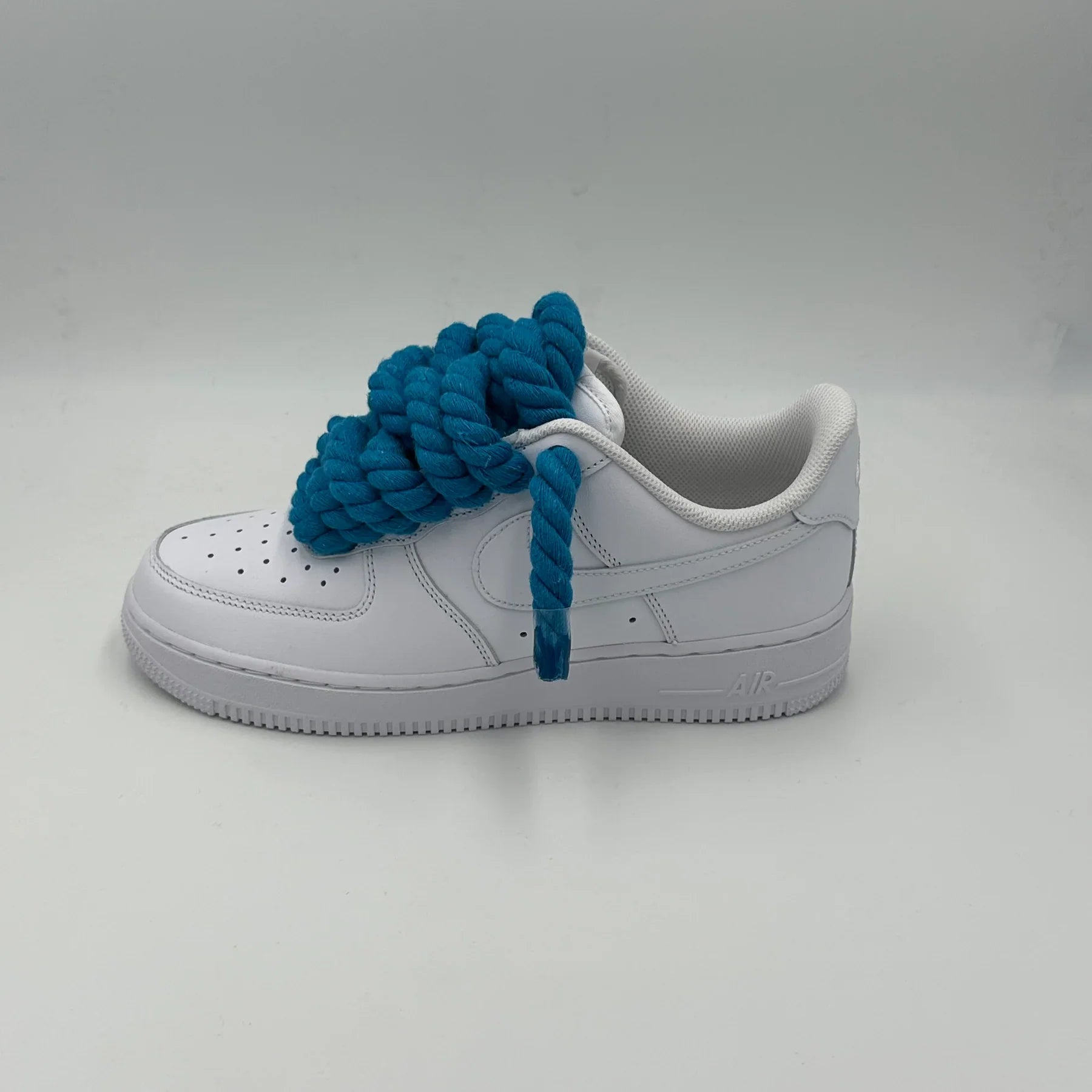 NIKE AIR FORCE 1 WHITE "CUSTOM ROPE LACE COBALT"