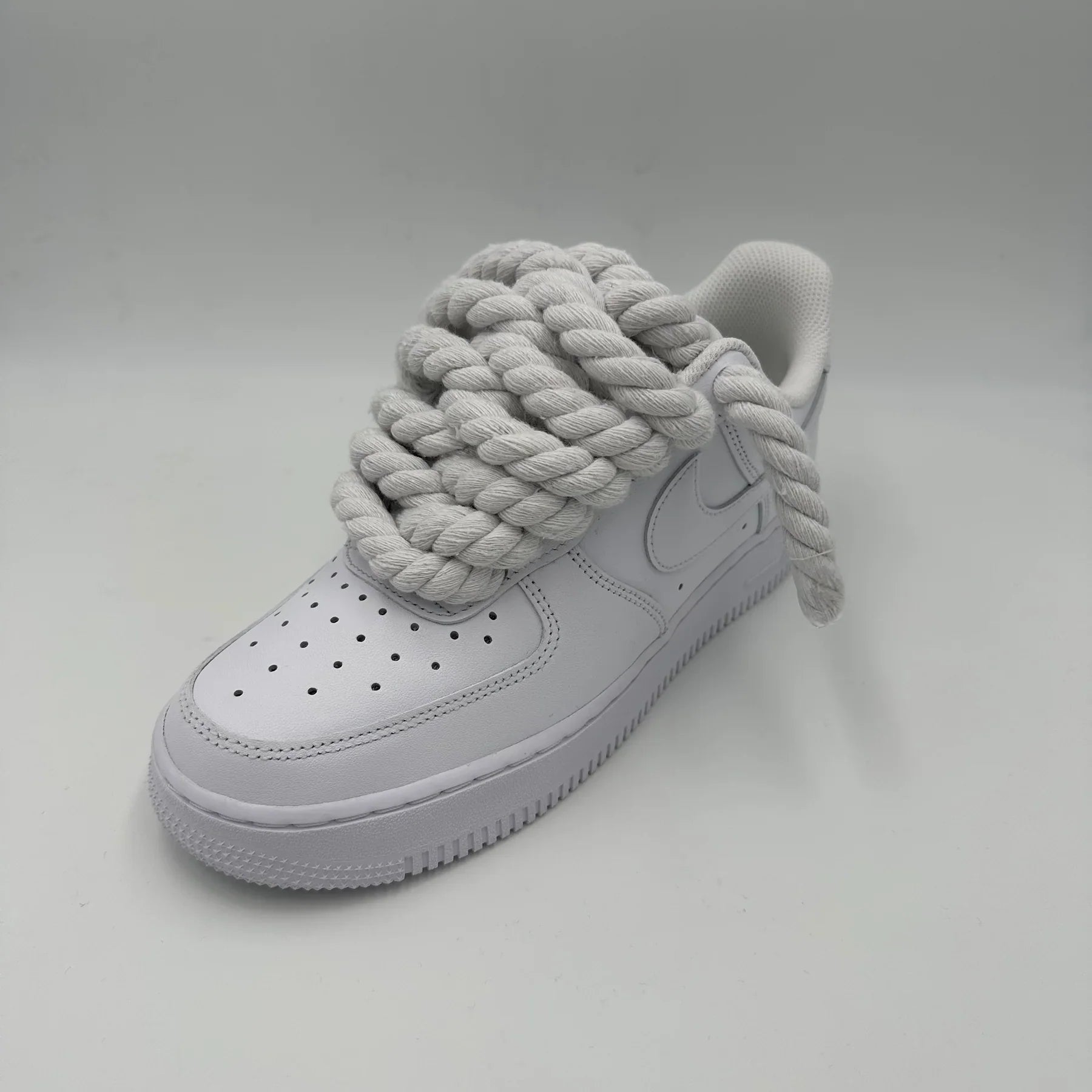 NIKE AIR FORCE 1 WHITE "CUSTOM ROPE LACE WHITE"