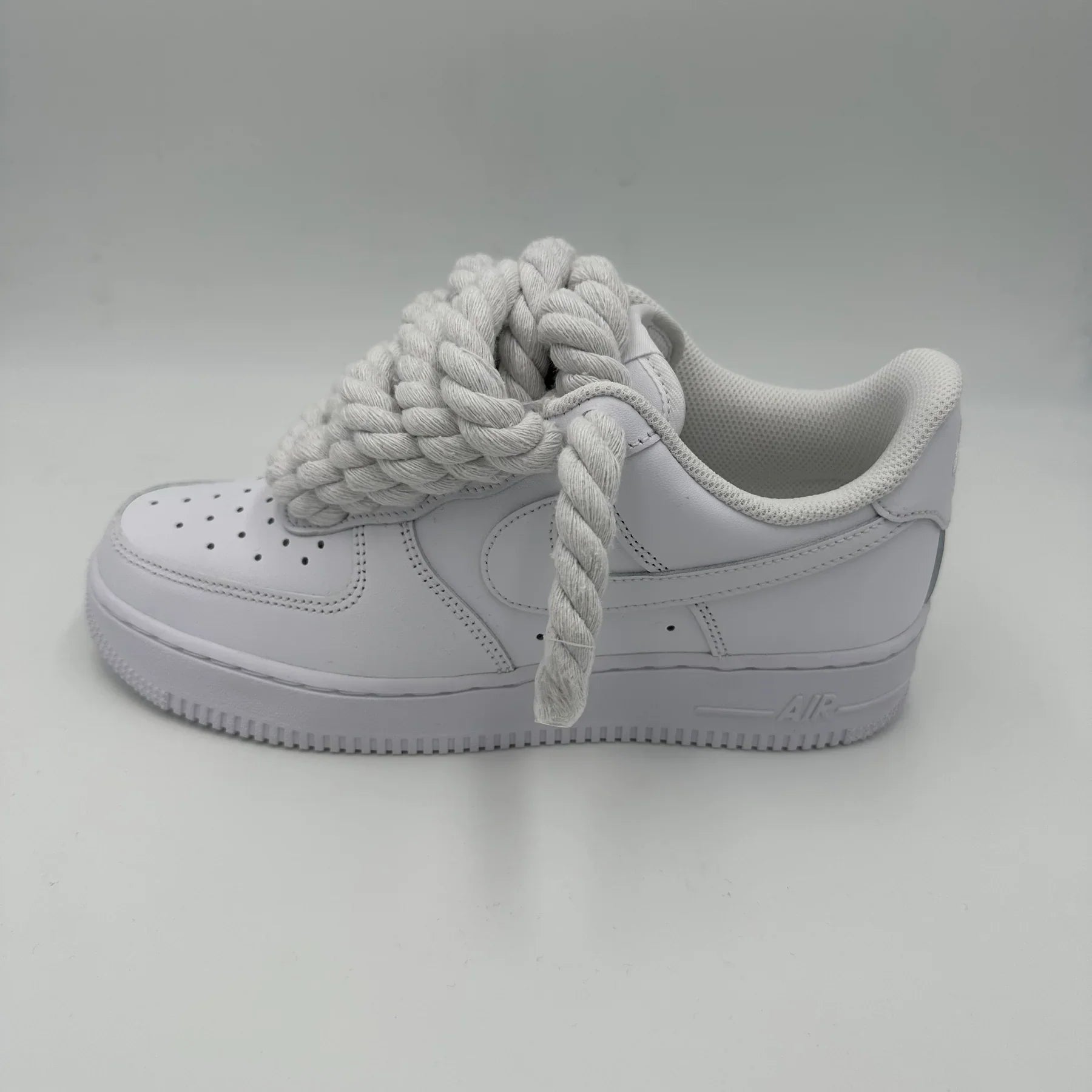 NIKE AIR FORCE 1 WHITE "CUSTOM ROPE LACE WHITE"