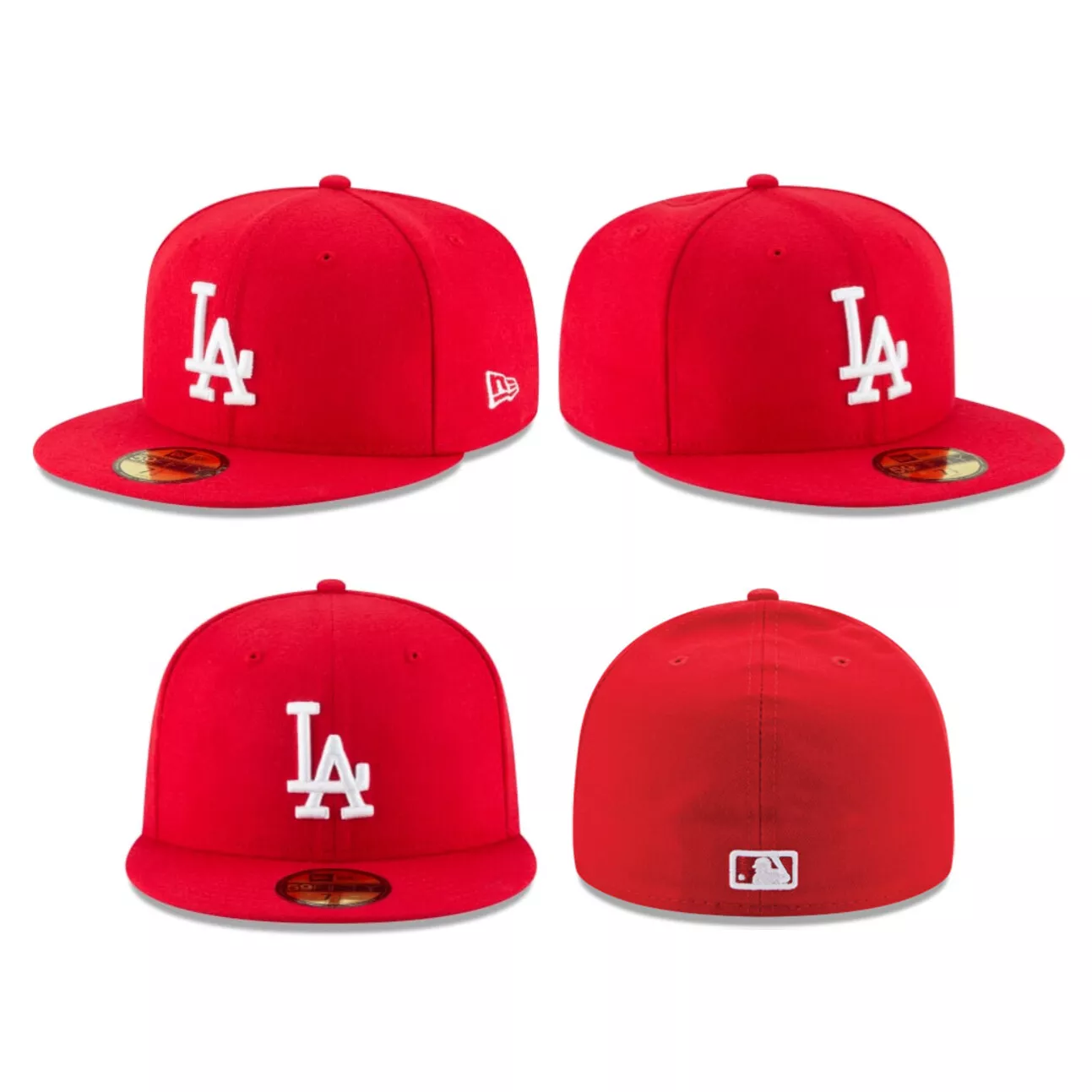 New Era Los Angeles LA Dodgers Basic RED 59FIFTY Fitted Hat MLB Cap -SNEAKERVERSE.CO.ZA