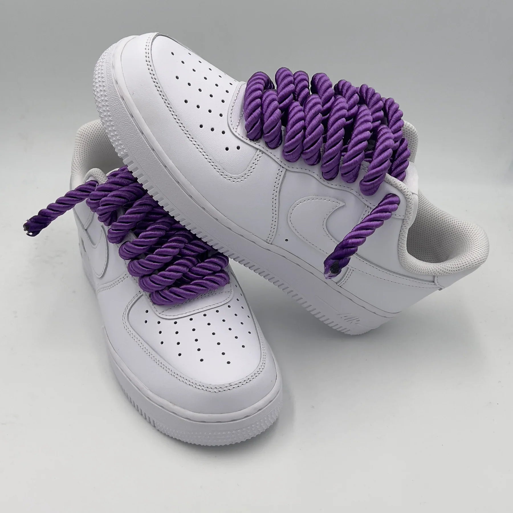 NIKE AIR FORCE 1 WHITE "CUSTOM ROPE LACE PURPLE" www.sneakerverse.co.za