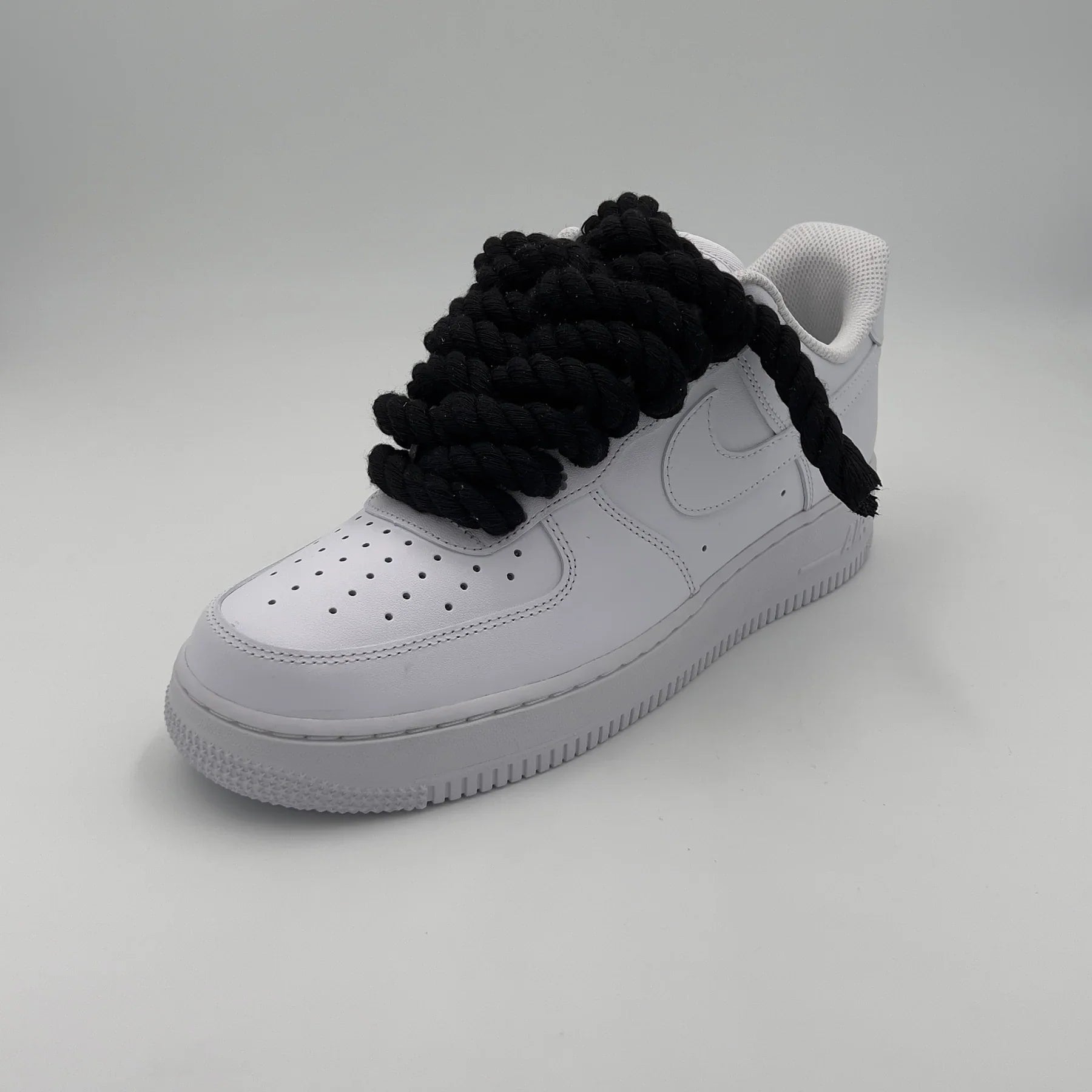 NIKE AIR FORCE 1 WHITE "CUSTOM ROPE LACE BLACK"